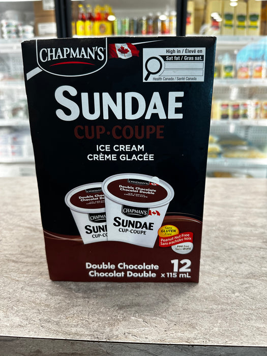 ICE CREAM IND SUNDAE CUP DOUBLE CHOCOLATE